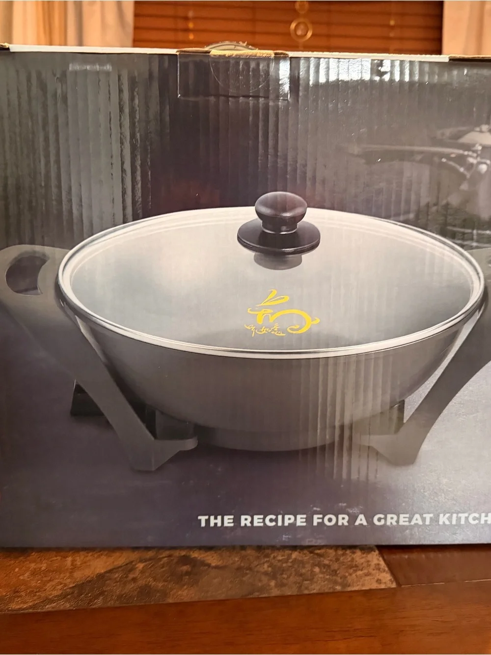 Chefs Counter Nonstick Adjust Temp Control Dishwasher Safe Temper Glass Lid Wok